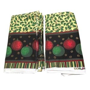 VIP by Cranston 2008 Christmas Ornament Holly Border Print Cotton Fabric 5.2 yds